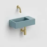 Clou flush fontein zonder kraangat mat blauw keramiek 36 cm