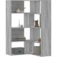 vidaXL Boekenkast 4-laags hoek 85x85x140 cm bewerkt hout grijs sonoma