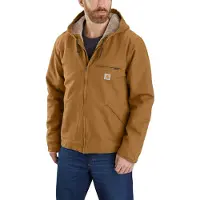 Carhartt Jas Men Washed Duck Sherpa Lined Jacket Brown-M