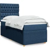 vidaXL Boxspring met matras stof blauw 80x200 cm