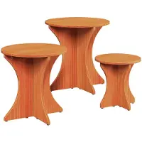vidaXL Salontafel 3 st Wasbruin 46 x 46 x 47 cm