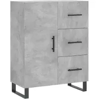 vidaXL Hoge kast 69,5x34x180 cm bewerkt hout betongrijs