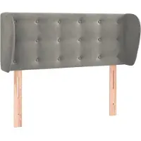 vidaXL Hoofdbord met randen 103x23x78/88 cm fluweel lichtgrijs