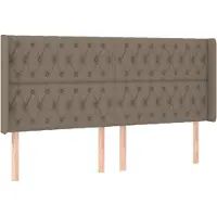 vidaXL Hoofdbord met randen 203x16x118/128 cm stof taupe