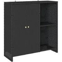 vidaXL Opbergkast met plank met opslag Zwart 100 x 36 x 102 cm Rattan