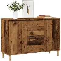 vidaXL Dressoir 102x35x70 cm bewerkt hout oud houtkleurig