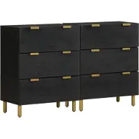 vidaXL Dressoirs 2 st 60x33x75 cm bewerkt hout zwart