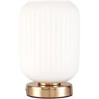 Pauleen Nachtkastlamp - nachtlampje Noble Purity, wit / opaal, Woon-/ Eetkamer, metaal, Tafellamp