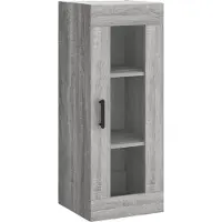 vidaXL Hoge kast 34,5x34x180 cm bewerkt hout grijs sonoma eikenkleurig