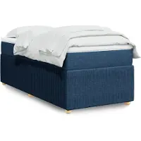 vidaXL Boxspring met matras stof blauw 100x200 cm