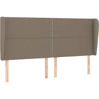 vidaXL Hoofdbord met randen 203x23x118/128 cm stof taupe