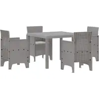 vidaXL Tuinset, 5-delig, lichtgrijs, polypropyleen