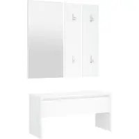 vidaXL Garderobe set bewerkt hout wit