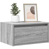 vidaXL Nachtkastjes met LED's 2 st wandgemonteerd grijs sonoma eiken