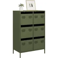 vidaXL Hoge kast 68x39x101,5 cm staal olijfgroen