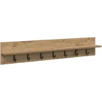 vidaXL Wandgemonteerde kapstok Muurmontage Artisan Eiken Bewerkt hout