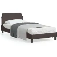 vidaXL Bedframe "Dover" 90x200 cm stof donkerbruin