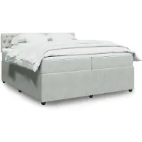 vidaXL Boxspring met matras fluweel lichtgrijs 200x200 cm
