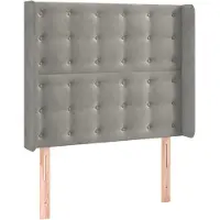 vidaXL Hoofdbord met randen 93x16x118/128 cm fluweel lichtgrijs