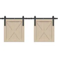 vidaXL Ophangset voor schuifdeur 122 cm koolstofstaal