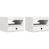 vidaXL Nachtkastje 2 st Wit 38 x 36 x 29,5 cm Massief grenenhout