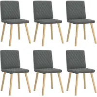vidaXL Eetkamerstoelen 6 st stof donkergrijs
