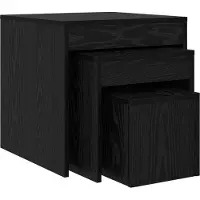 vidaXL Salontafel 3 st Zwart Eiken 45 x 45 x 45 cm Bewerkt hout