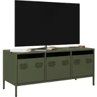 vidaXL Tv-meubel 101,5x39x43,5 cm koudgewalst staal olijfgroen