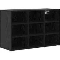 vidaXL Schoenenkast 77,5 x 30 x 51 cm Bewerkt hout Zwart Eiken
