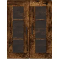 vidaXL Hoge kast 69,5x34x180 cm bewerkt hout gerookt eikenkleurig