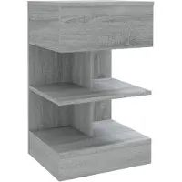 vidaXL Nachtkastje 40x35x65 cm bewerkt hout grijs sonoma eikenkleurig
