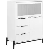SoBuy Meuble de Rangement 3 Tiroirs 2 Portes L86xP40xH108