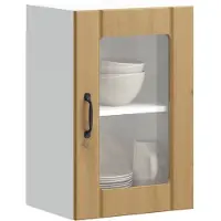 vidaXL Keukenbovenkast met glazen deur Lucca artisanaal eikenkleur