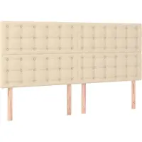 vidaXL Hoofdbord crème 180x5x118/128 cm stof