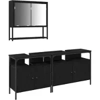vidaXL Badkamermeubel Set 3 st Zwart 80 x 30 x 60 cm Bewerkt hout