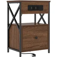 vidaXL Nachtkastje Bruin Eiken 40 x 31 x 60 cm Bewerkt hout