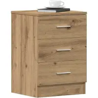 vidaXL Nachtkastjes 2 st 38x35x55cm bewerkt hout artisanaal eikenkleur