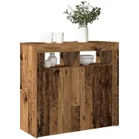 vidaXL Dressoir met LED-verlichting 80x35x75 cm bewerkt hout oud hout