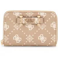GUESS portemonnee Silia SLG Medium Zip Around Biscotti Logo Taupe