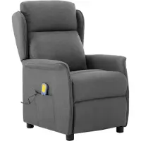 vidaXL Massagestoel Lichtgrijs 93.5 x 67.5 x 101.5 cm Stof