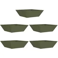 vidaXL Plantenbak 5 st Olijfgroen 50 x 50 x 15 cm Koudgewalst staal