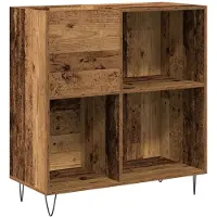 vidaXL Platenkast artisanaal eikenkleurig 85 x 38 x 89 cm Bewerkt hout