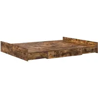 vidaXL Opbergbedframe met lade Rook Eiken 140 x 200 cm Bewerkt hout