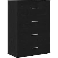 vidaXL Dressoir Zwart Eiken 60 x 31 x 84 cm Bewerkt hout