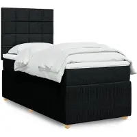 vidaXL Boxspring met matras stof zwart 80x200 cm