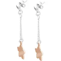 Orphelia 'Dilara' Dames 925 Sterling Zilveren Oorbellen - Zilver/Roze ZO-7184