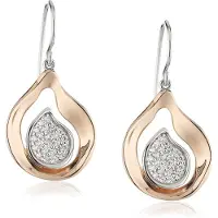 Orphelia Dames 925 Sterling Zilveren Oorbellen - Zilver/Rozen ZO-5194