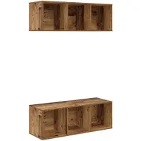 vidaXL Tv-meubelset 2 st Oud Hout Bewerkt hout