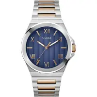 GUESS Analoog horloge 'VINYL' navy / brons / zilver