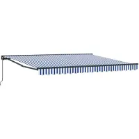 vidaXL Zonnescherm Frame Blauw en Wit 400 × 300 cm